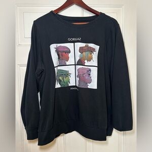 Torrid Gorillaz Fleece Crewneck Sweatshirt Black Size 2.‎